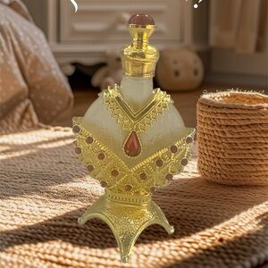Ornate Gold and Pink Decorative Bottle
